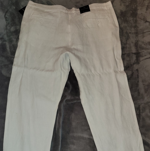 Saks Fifth Avenue White Linen pants - Picture 2 of 4